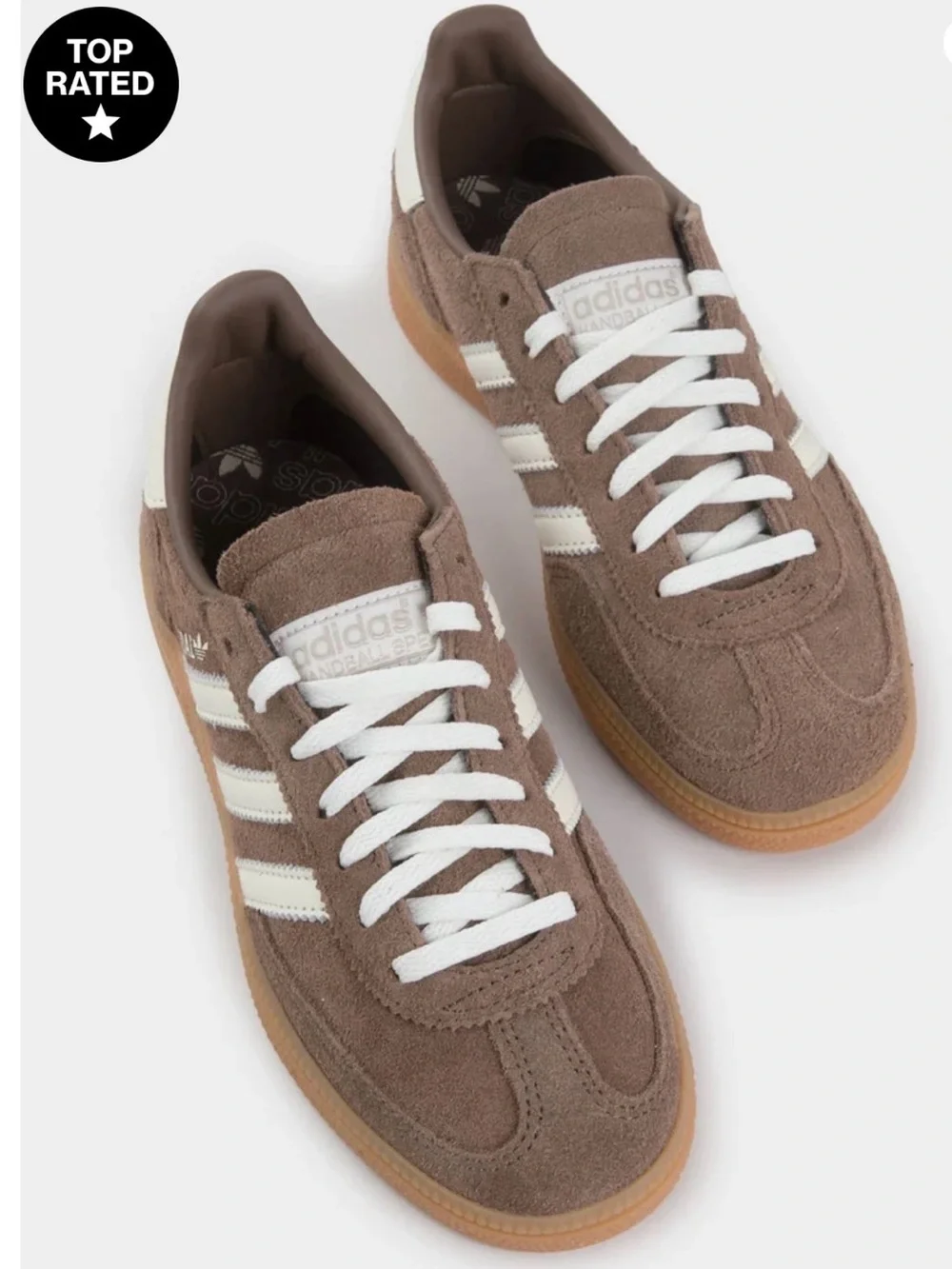 adidas handball Spezial Suede Sneaker in Brown and White with Gum Sole - Picture 5 of 5